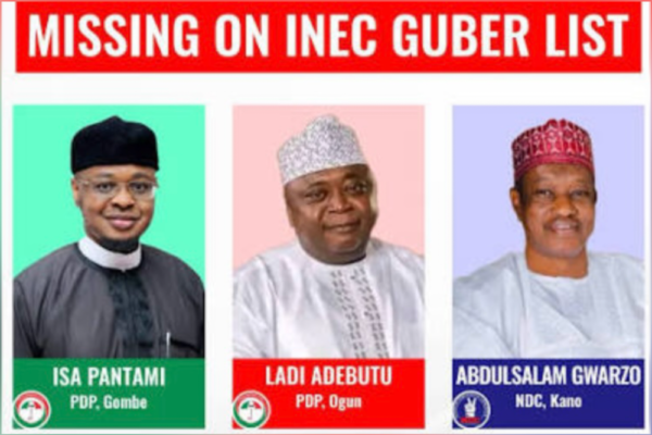 INEC final candidates list 2027 shows missing governorship candidates across parties